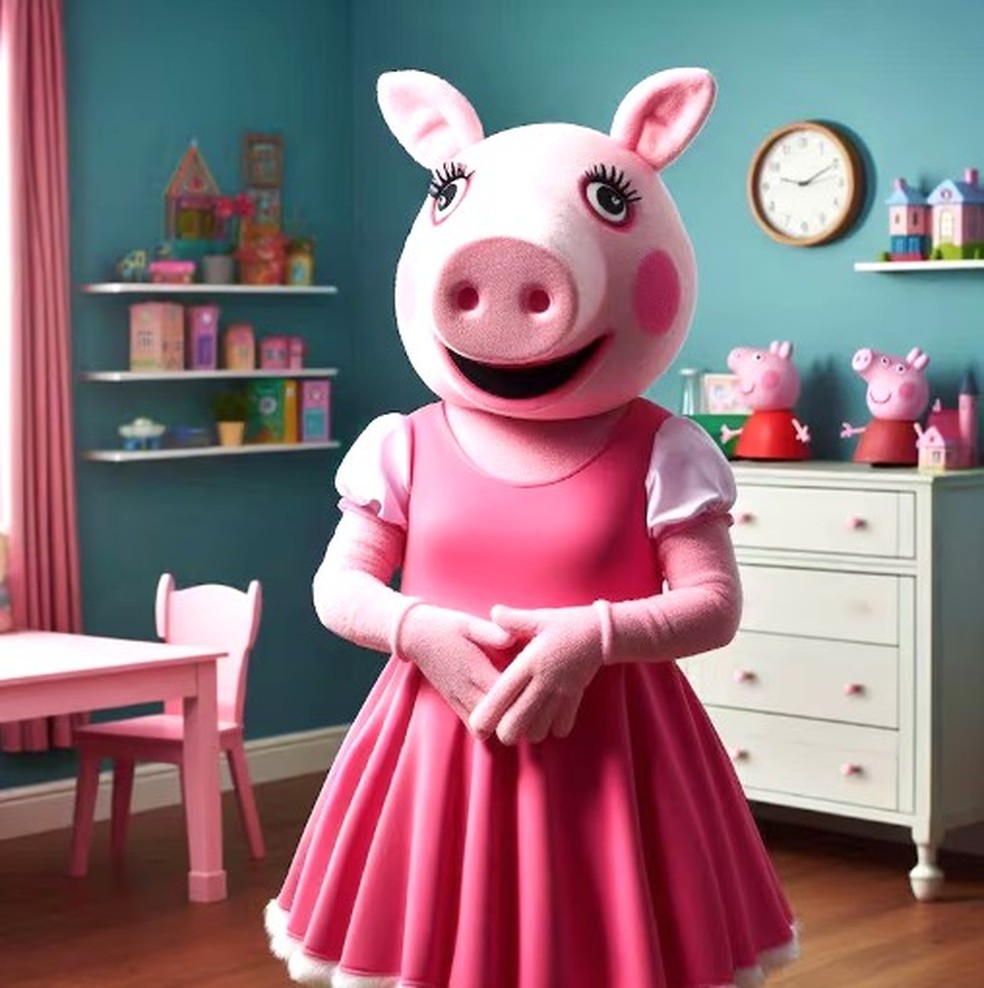 Peppa Pig segundo a Copilot — Foto: Reprodução
