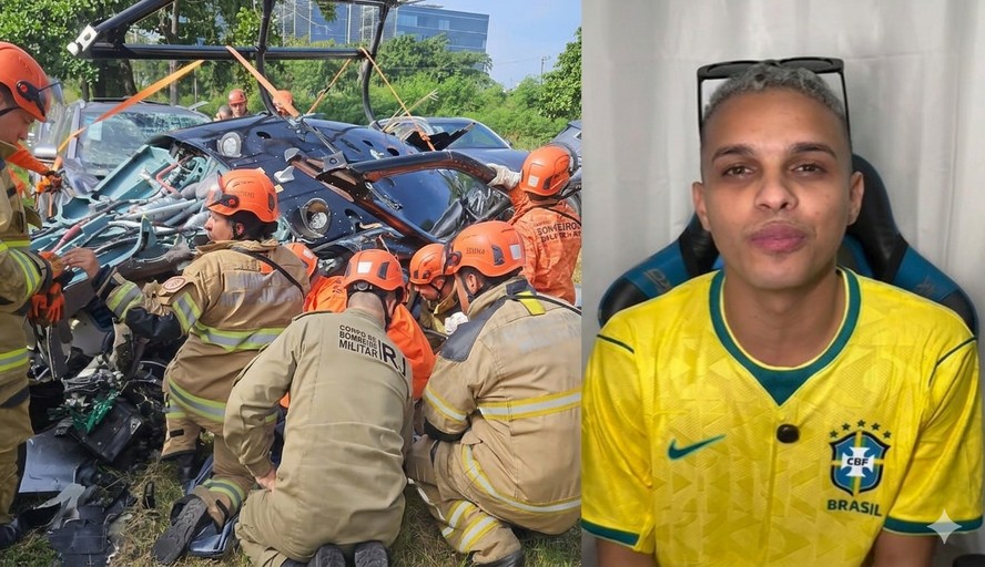 Influenciador brasileiro diz que estaria em helicóptero que caiu no ...