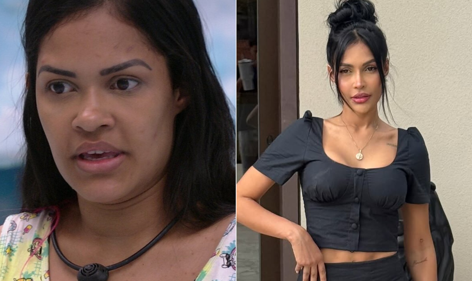 Flayslane, Flay, of “BBB 20,” underwent rhinoplasty, bichectomy, LAD liposuction, facial toning and silicone breast implants — Photo: Reproduction/TV Globo and Reproduction/Instagram