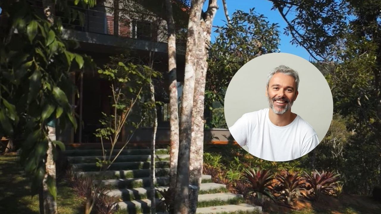 Angelo Paes Leme mostra detalhes da decoração de sua casa em meio à floresta