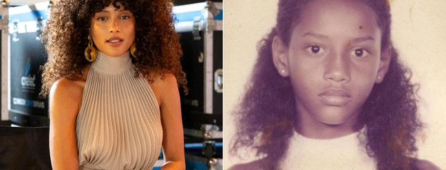 A atriz Tayce Araujo, que interpretará Raquel Aquiole no remake de “Vale tudo”, era criança quando o clássico foi lançado – Imagem: Divulgação & Reprodução / Instagram