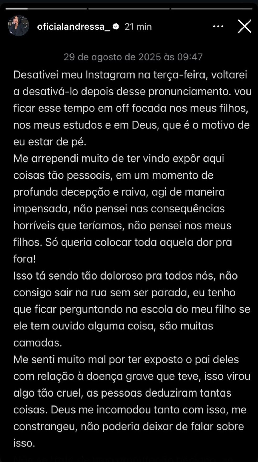 Ex-mulher de Bruno Silva diz que se arrepende de expor traição e que violência doméstica é'caso do passado' — Foto: Reprodução