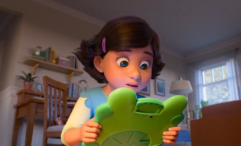 Em "Toy Story 5", criança troca brinquedos por telas — Foto: Reprodução