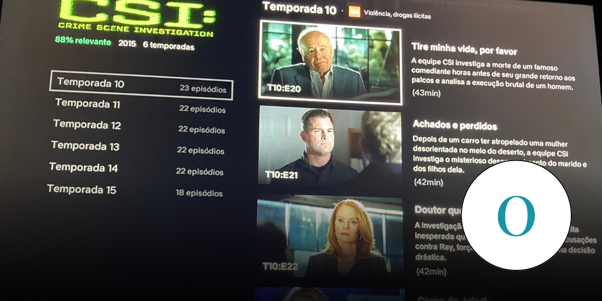 Nota 0: Netflix disponibiliza 'CSI' incompleta