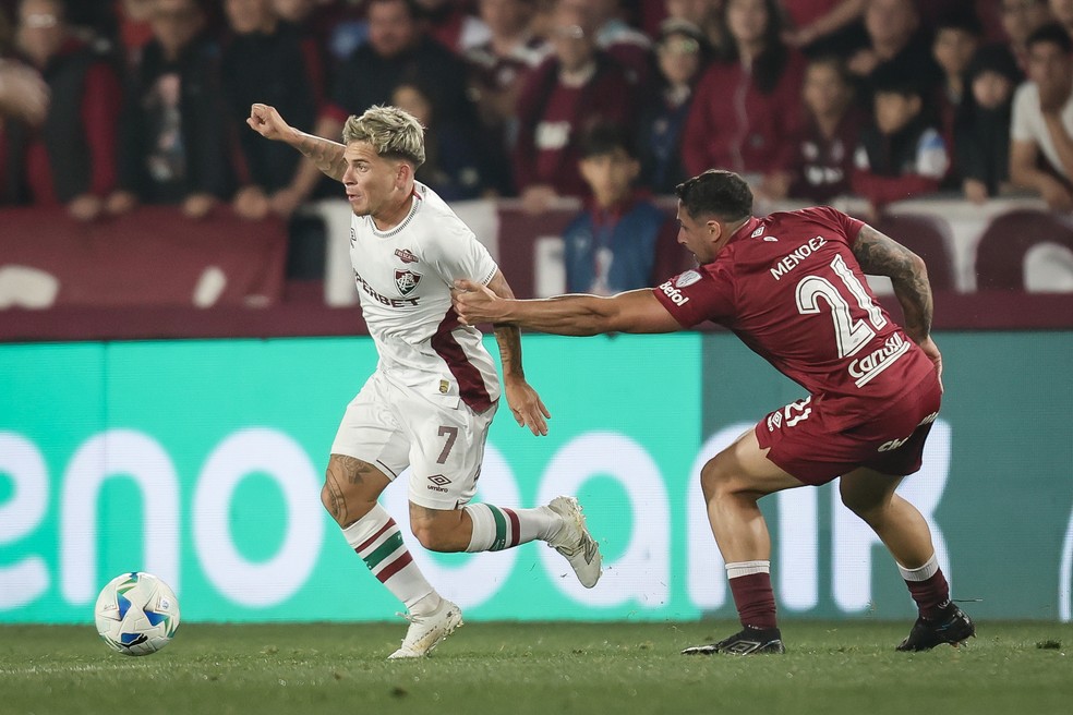 Soteldo teve outra atuação apagada na derrota do Fluminense por 1 a 0 para o Lanús, pela Sul-Americana — Foto: MARCELO GONÇALVES / FLUMINENSE F.C.