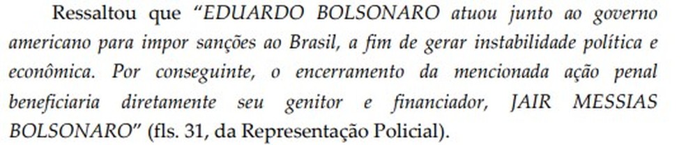 Trecho de decisão de Moraes — Foto: Reprodução