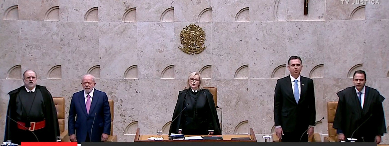 A ministra Rosa Weber abre o ano judiciário de 2023 no STF — Foto: Reprodução