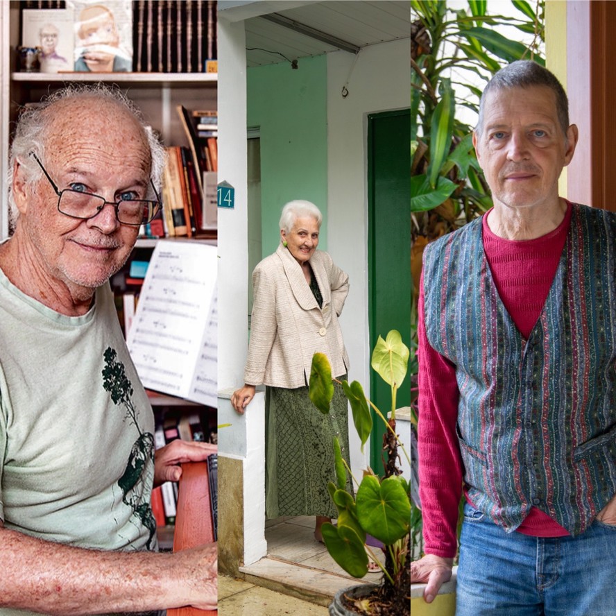 Jaime Leibovitch, Claire Digonn e Silvio Pozatto em suas casas no Retiro dos Artias