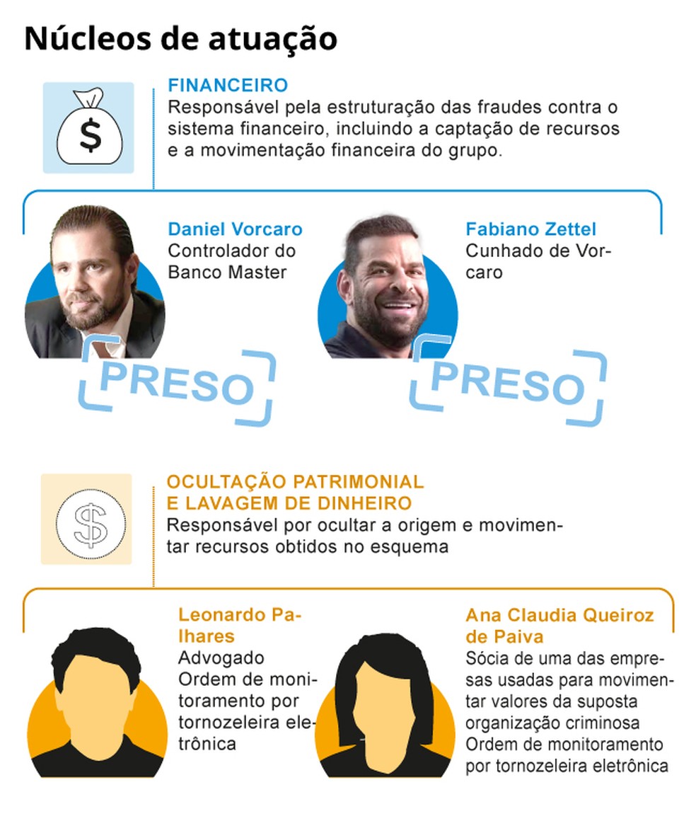 Núcleos de atuação — Foto: Editoria de Arte