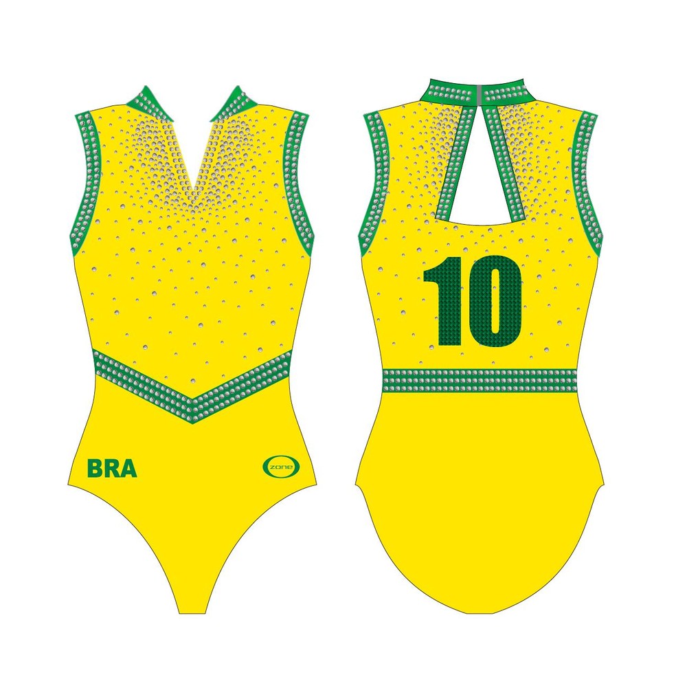 Croqui feito por Jade para collant do Mundial de Jacarta-2025 — Foto: MeloGym/CBG