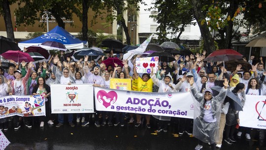 Abaixo de chuva, 13ª caminhada em prol da adoção é realizada em Copacabana neste domingo