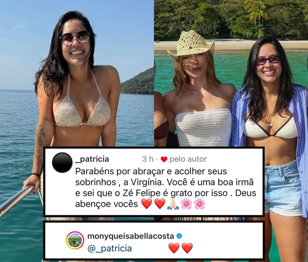 Irm&atilde; de Z&eacute; Felipe curtiu coment&aacute;rio em defesa de Virginia Fonseca e virou assunto nas redes &mdash; Foto: Reprodu&ccedil;&atilde;o Instagram