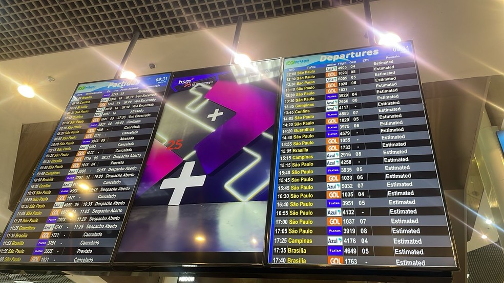 Óleo na pista fecha Aeroporto Santos Dumont e provoca cancelamento de voos — Foto: Anna Bustamante / O GLOBO