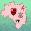 A pesquisa O GLOBO/Ipsos-Ipec mostra a distribuição das principais torcidas do Norte e Centro-Oeste - Editoria de Arte