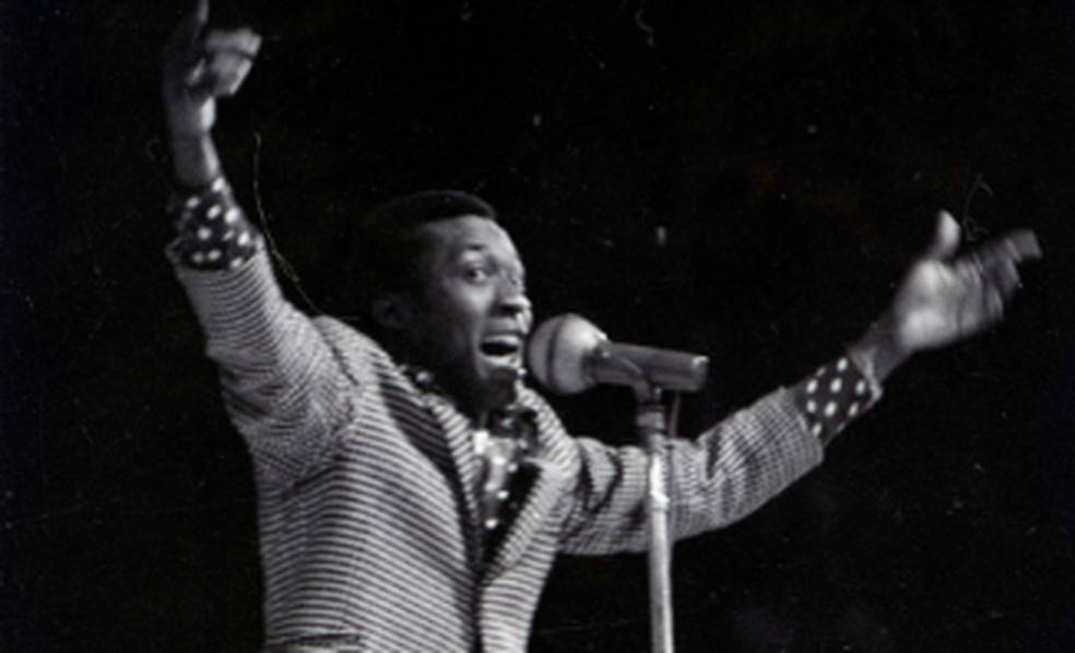 Jimmy Cliff no Festival Internacional da Canção (FIC) em 1968, no Maracanãzinho, no Rio — Foto: Arquivo/Agência O GLOBO