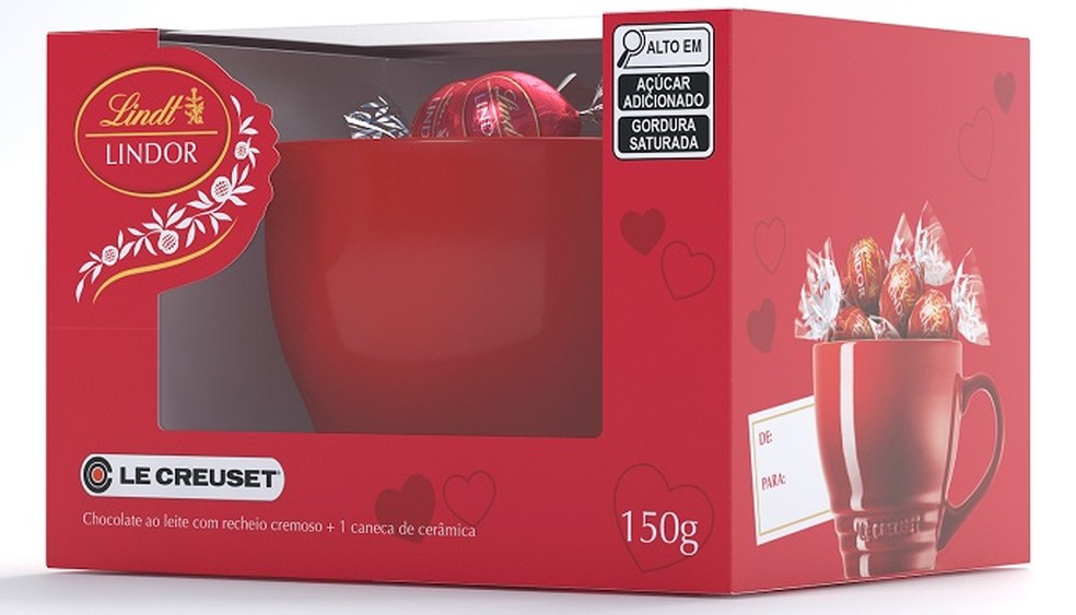 Lindt e Le Creuset: Caneca e chocolates Lindor para o dia dos namorados — Foto: Divulgação