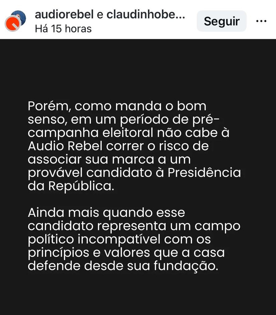 Comunicado da Audio Rebel