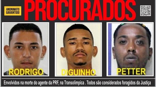 Foragidos acusados da morte de agente da PRF na Zona Oeste do Rio são procurados pela polícia