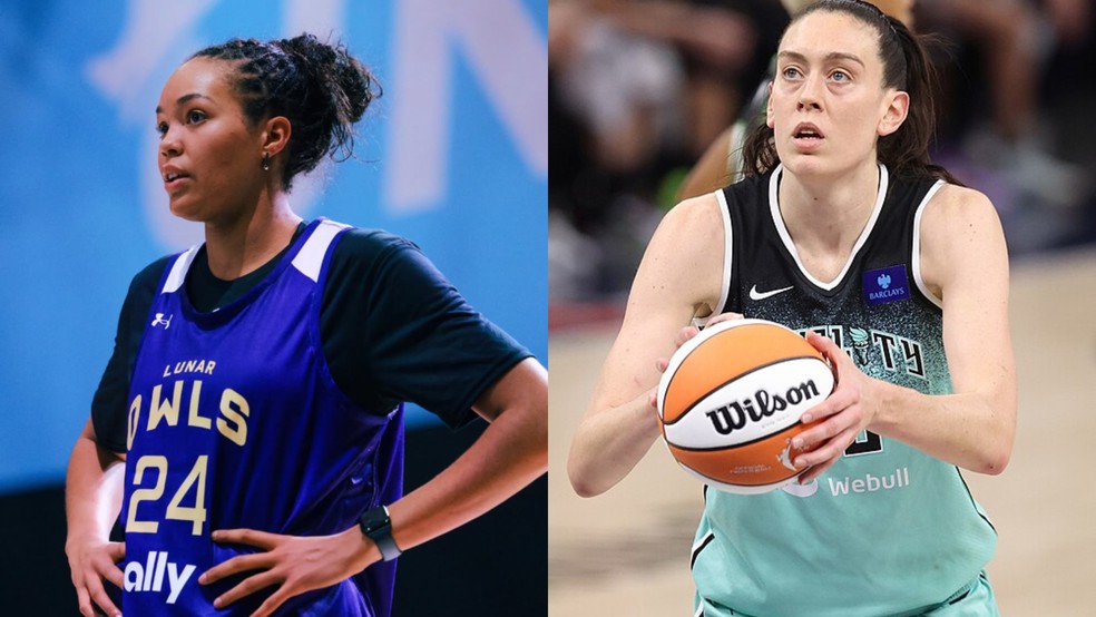 Napheesa Collier e Breanna Stewart fundaram juntas uma liga de basquete feminino 3 contra 3 para auxiliar financeiramente atletas durante o peróodo sem jogos — Foto: Reprodução