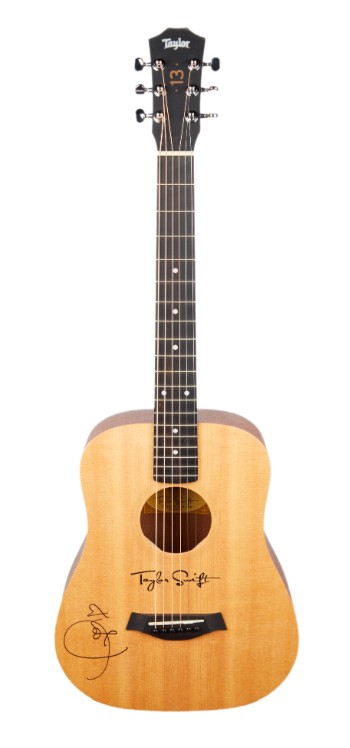Violão da Taylor Swift, livro de Paul McCartney e guitarra de