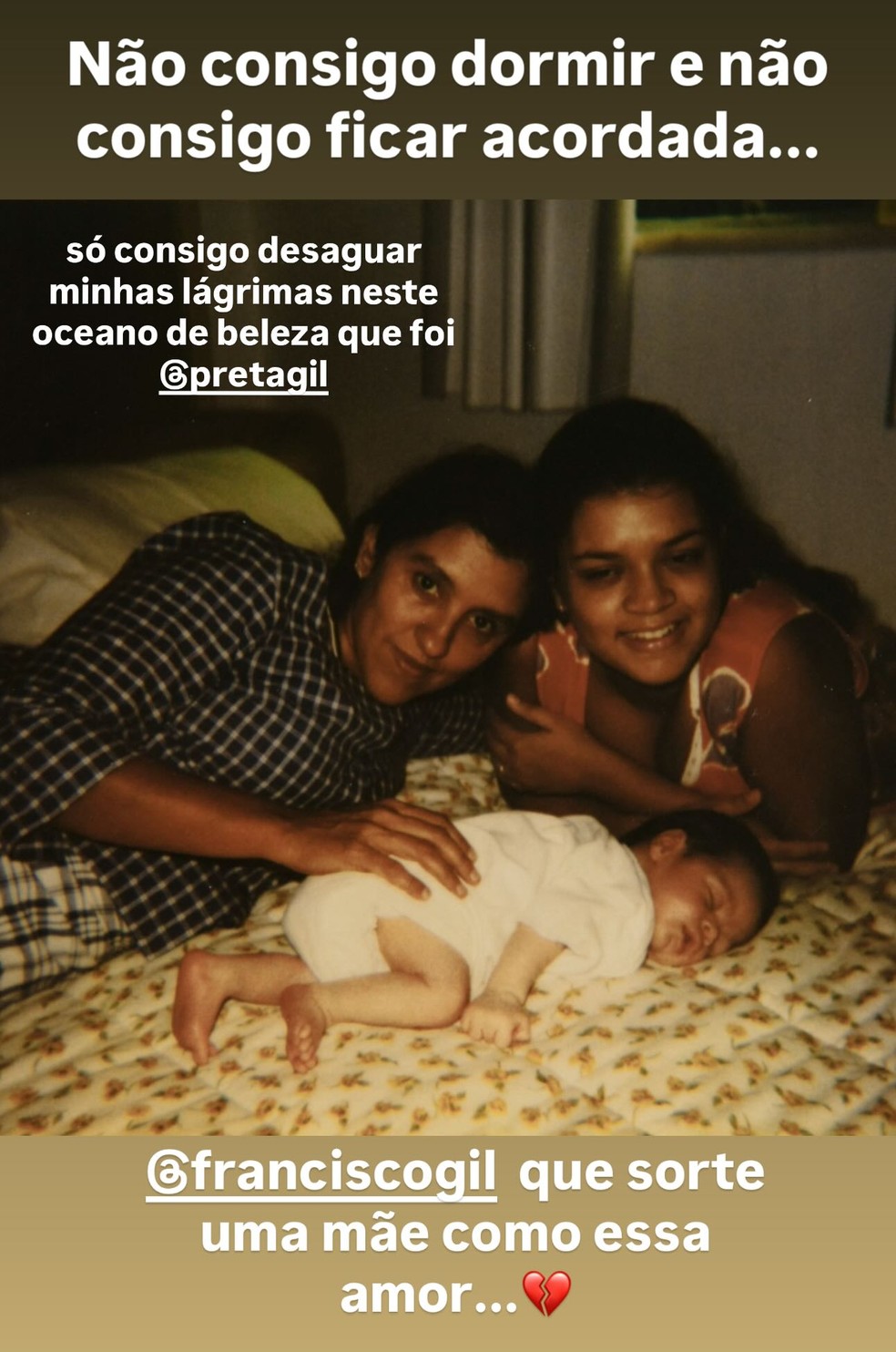 Regina Casé faz homenagem à Preta Gil — Foto: Reprodução/Instagram
