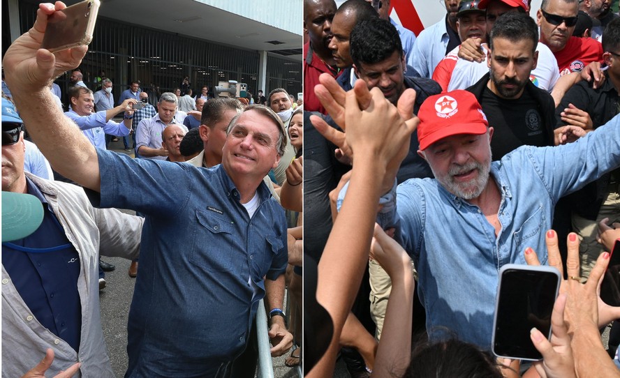O presidente Jair Bolsonaro (PL) e o ex-presidente Luiz Inácio Lula da Silva