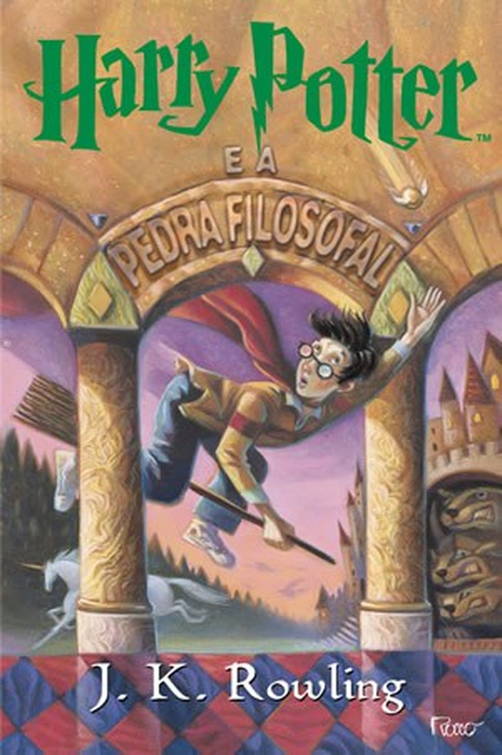 Capa do livro "Harry Potter e a pedra filosofal", que inaugura a saga do bruxinho criado por J. K. Rowling — Foto: Reprodução