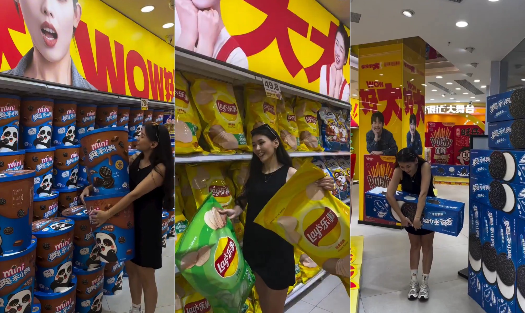 Loja viraliza ao vender ‘salgadinhos gigantes’ na China; veja vídeo
