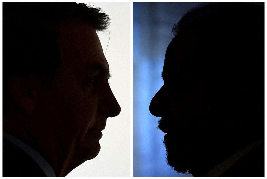 O candidato à reeleição, Jair Bolsonaro (à esquerda), e o ex-presidente Luiz Inácio Lula da Silva