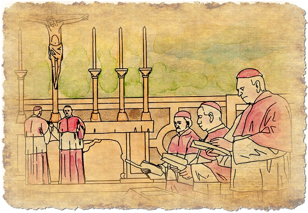 Conclave: cerimônia na Basílica de São Pedro — Foto: Arte O Globo
