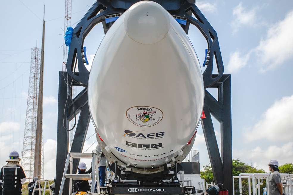 HANBIT-Nano rocket, which will be launched from the Alcântara launch center in December — Photo: Disclosure / FAB
