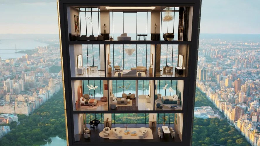 Luxo nas alturas: 'Quadriplex' no 80º andar em arranha-céu mais fino do ...