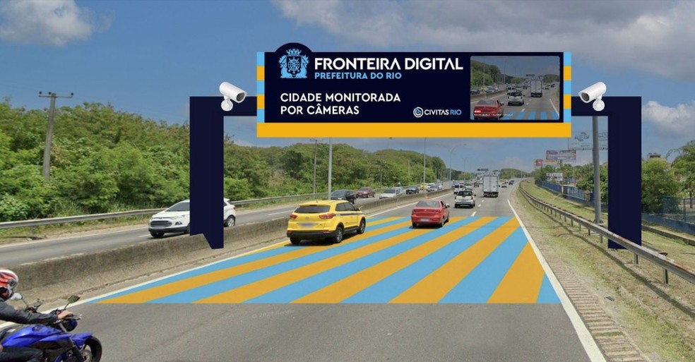 Pórticos com supercâmeras serão intaladados nas entradas da cidade — Foto: Reprodução
