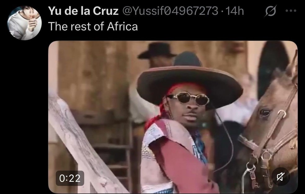 "O resto da África", disse um usuário após publicar o vídeo de um homem rindo — Foto: Reprodução