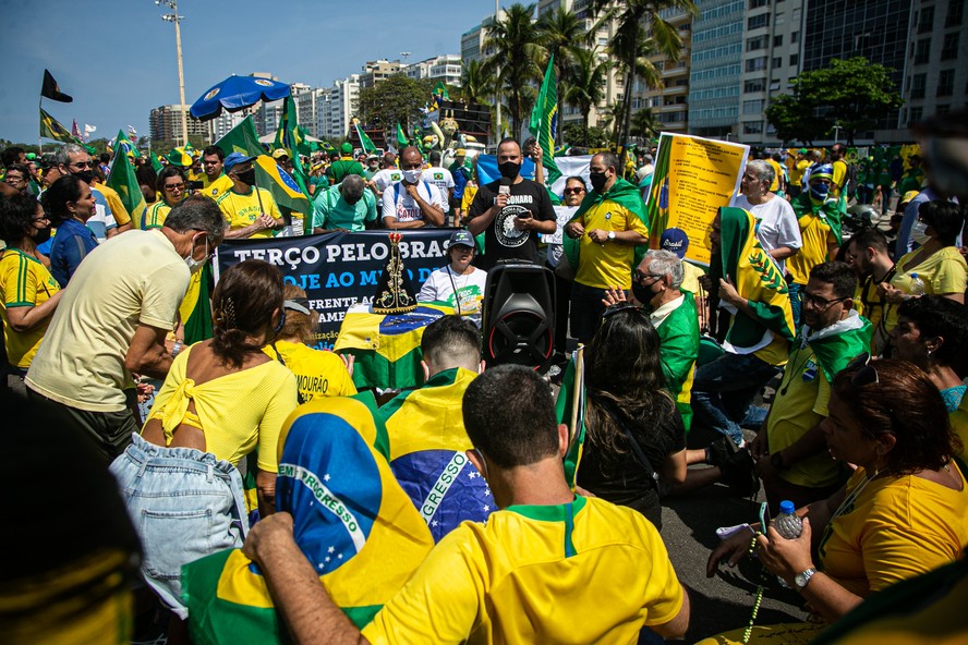 Manifestacao pro Bolsonaro no feriado de 7 de setembro, em Copacabana.