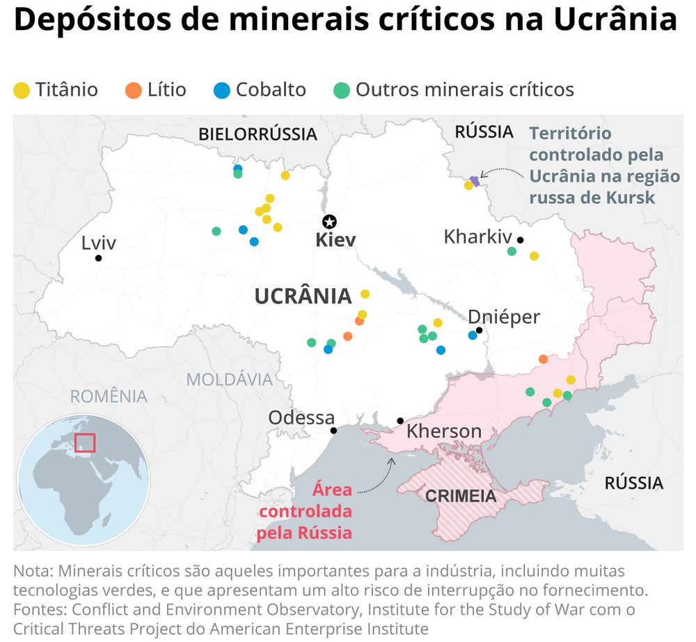 Titânio, lítio e terras raras: o que está em jogo entre Ucrânia e Trump ...