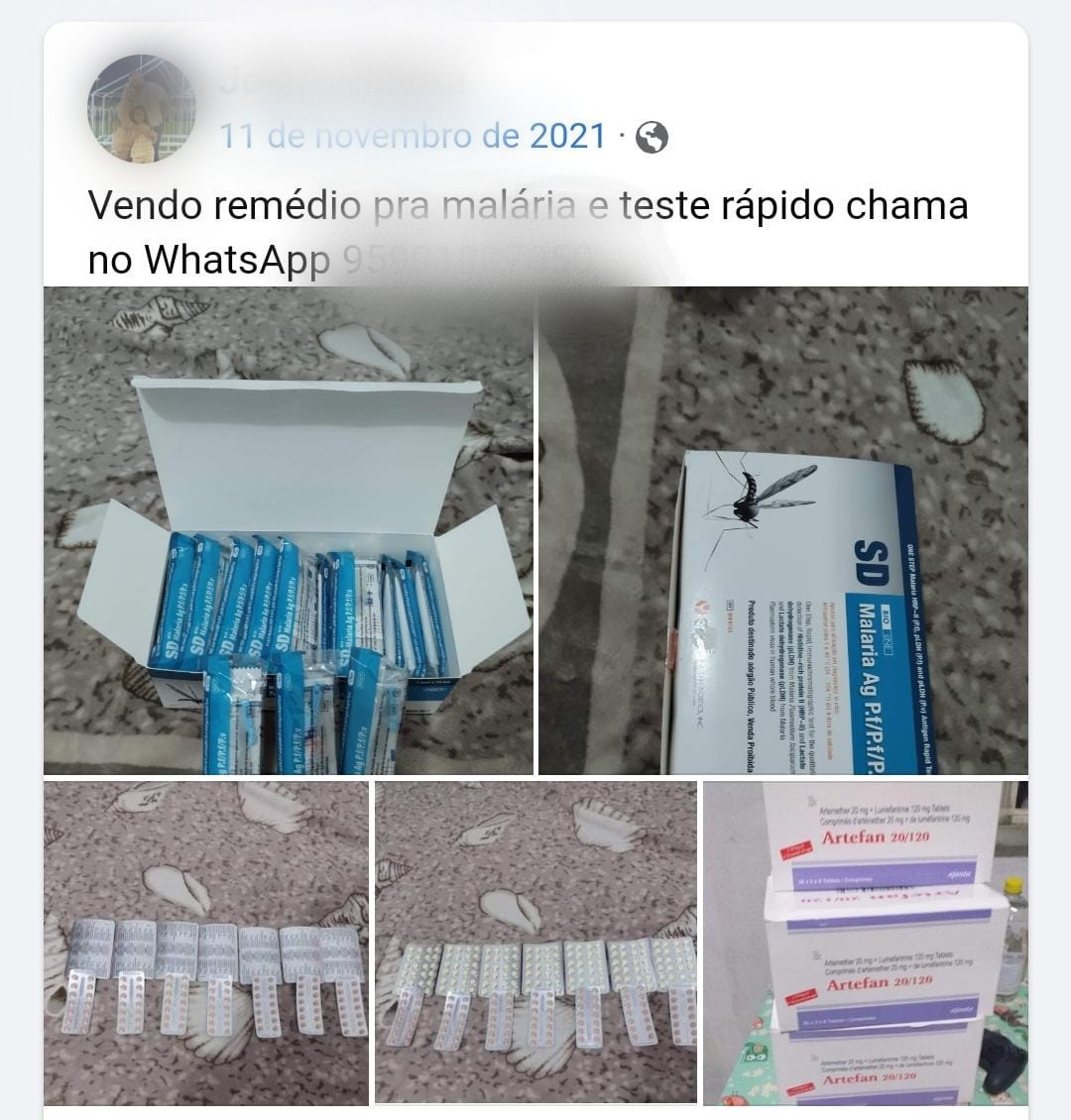 Garimpeiros também anunciam teste rápido fornecido pelo SUS — Foto: Reprodução/Facebook