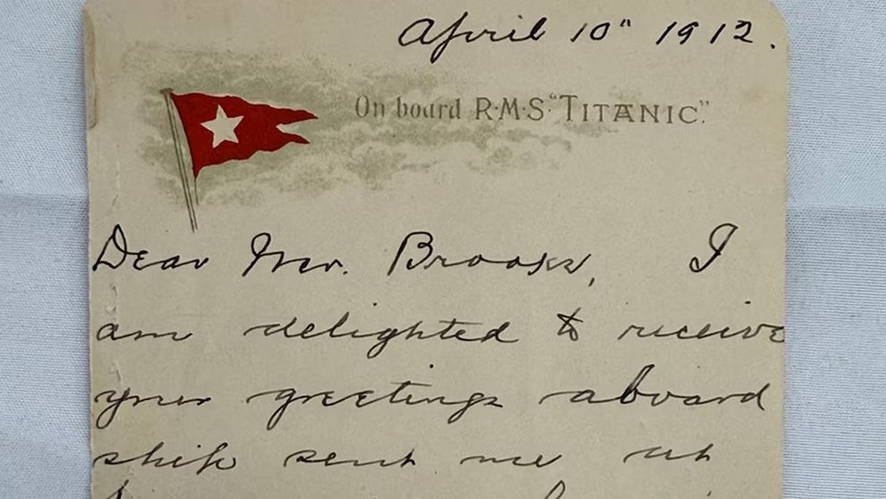 A carta de Ida Straus descreve o luxo e a grandiosidade do Titanic nos dias que antecederam a tragédia — Foto: Divulgação