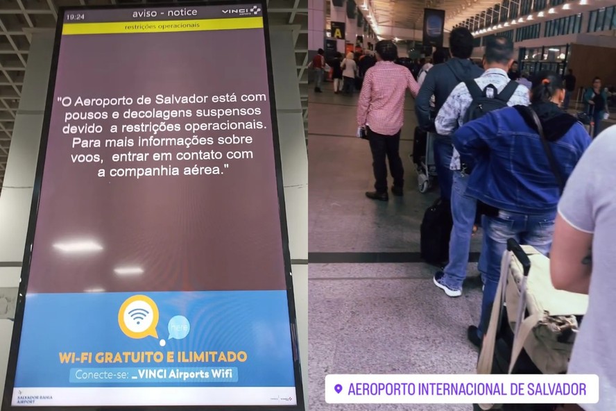 Aeroporto Internacional de Salvador cancelou voos após problemas de iluminação na pista