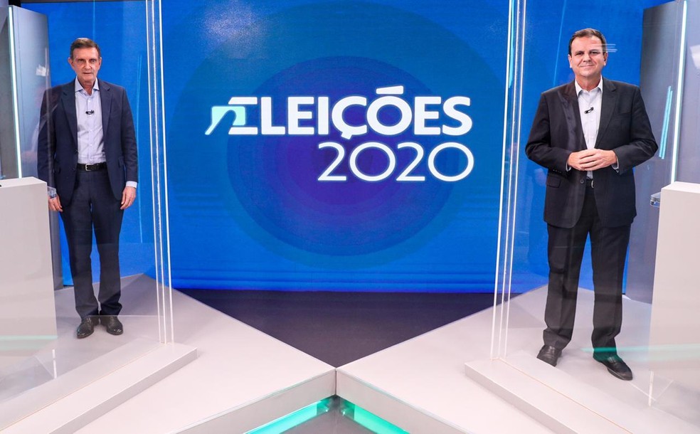 Marcelo Crivella  durante debate na TV Globo