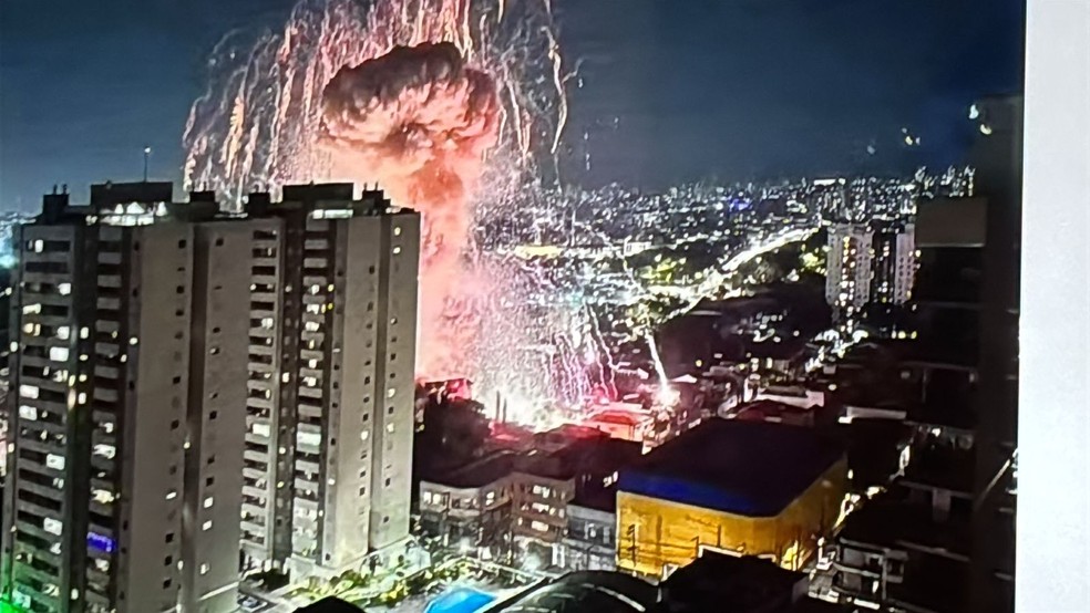 Explosão na Zona Leste de São Paulo — Foto: Reprodução/GloboNews