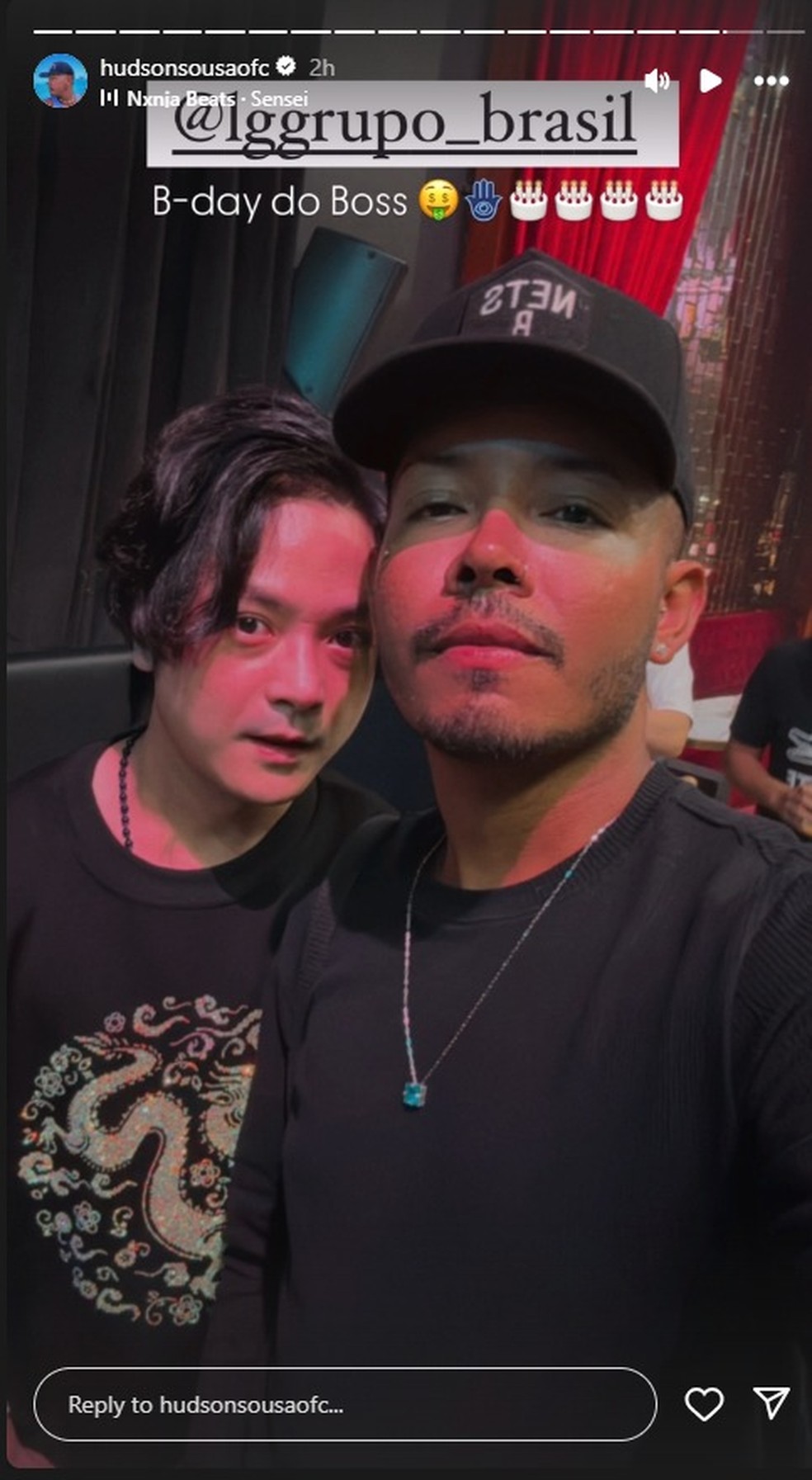 Hudson Sousa posta com o "big boss" — Foto: Reprodução/Instagram