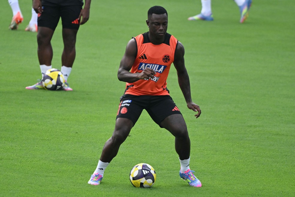 Hinestroza foi convocado pela Colômbia para a data Fifa de junho — Foto: Luis ACOSTA / AFP