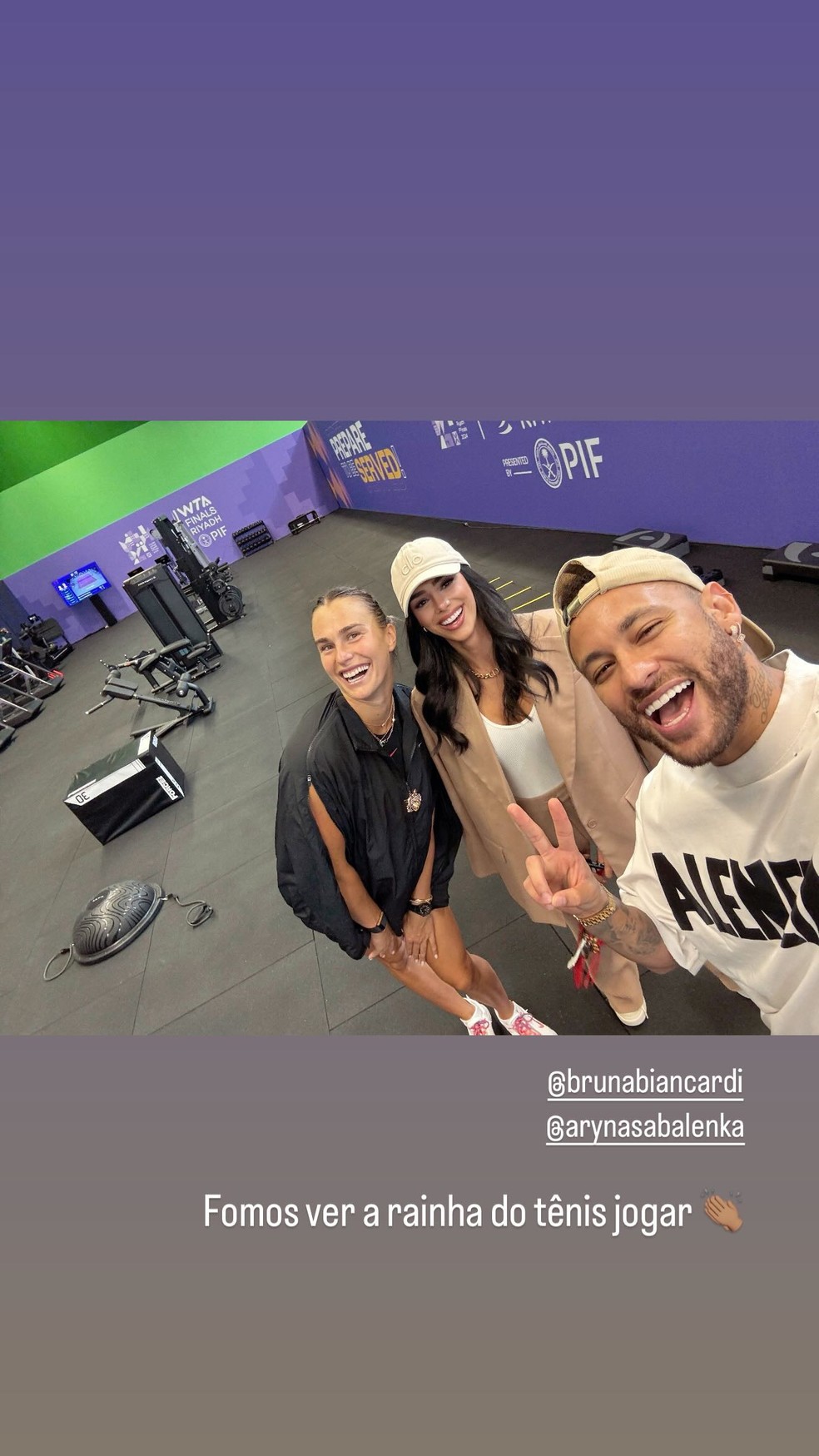 Neymar tieta Sabalenka &mdash; Foto: Reprodu&ccedil;&atilde;o