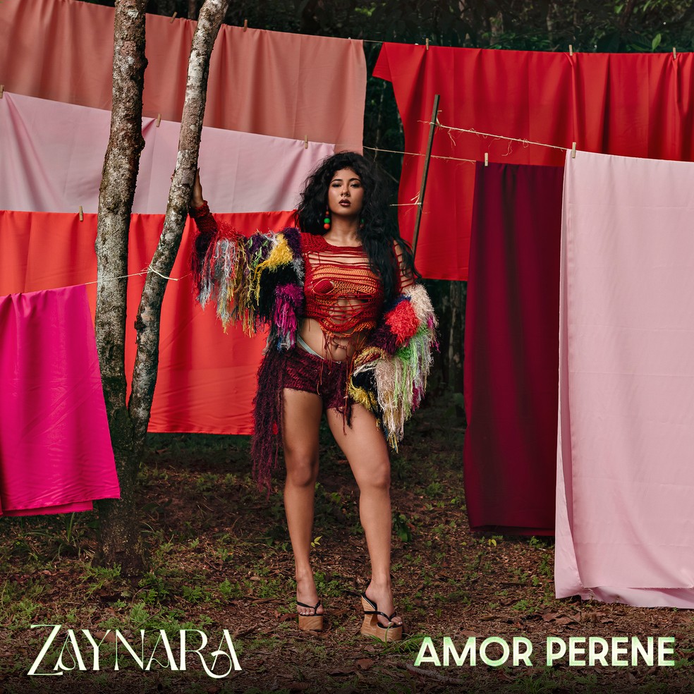 Capa do álbum "Amor perene", da cantora Zaynara — Foto: Reprodução