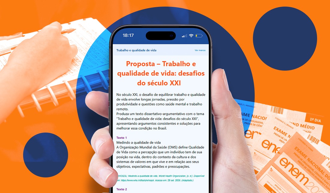Redação do Enem: treine para a prova com o tema trabalho e qualidade de vida com correção de ferramenta de IA do GLOBO