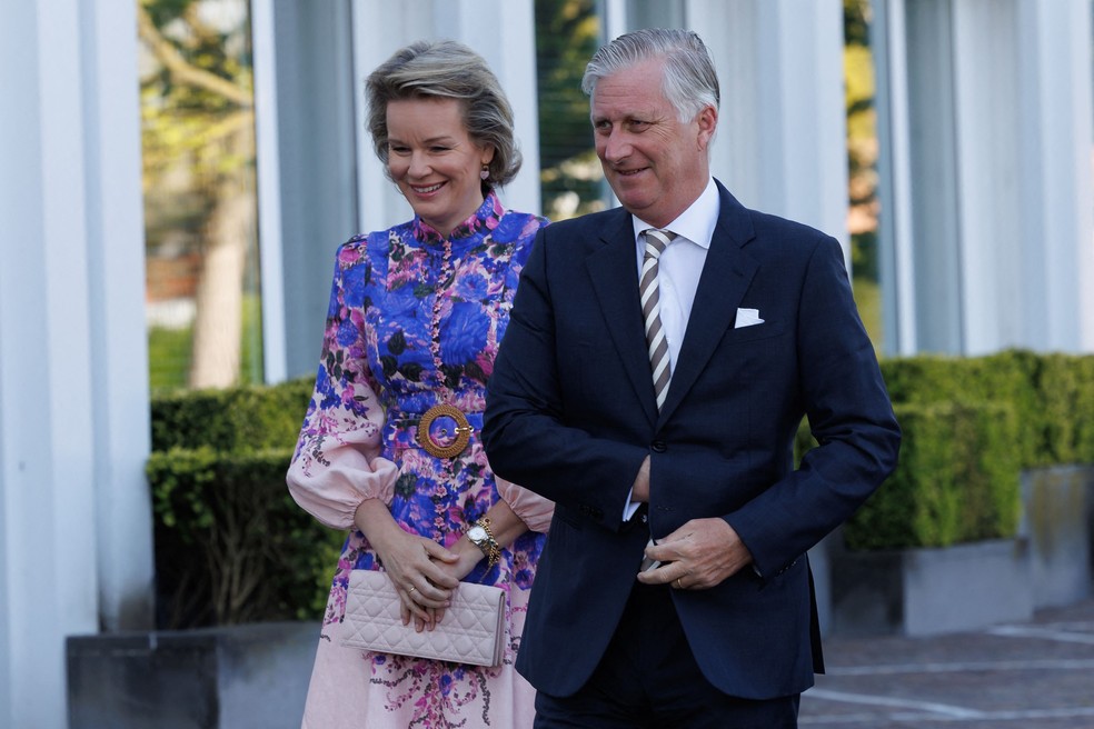 Rei Philippe and rainha Mathilde, da Bélgica  — Foto: KURT DESPLENTER / Belga / AFP