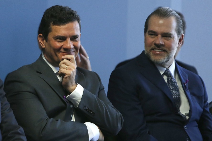 O senador Sergio Moro e o ministro do STF Dias Toffoli