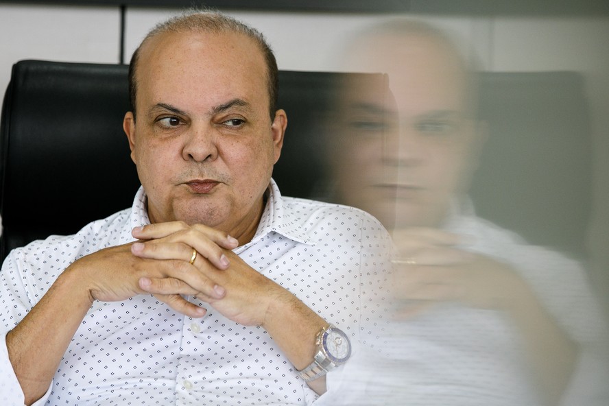 O governador do Distrito Federal, Ibaneis Rocha (MDB), em entrevista ao GLOBO: ele ambiciona concorrer ao Senado, em dobradinha com o PL, em 2026