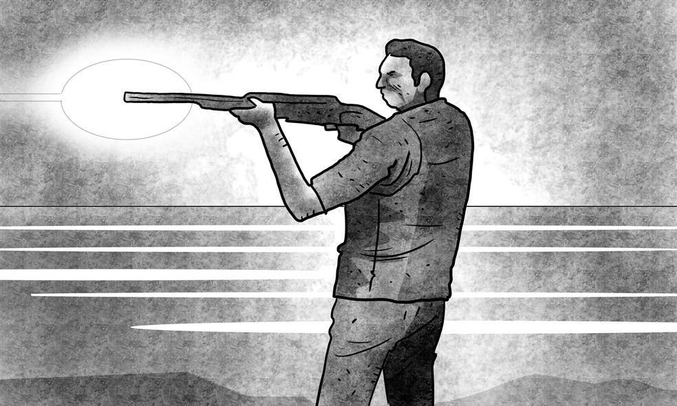 Investigadores confirmaram que houve um  'embate' com 'disparos de arma de fogo' — Foto: Ilustração de André Mello - Editoria de Arte